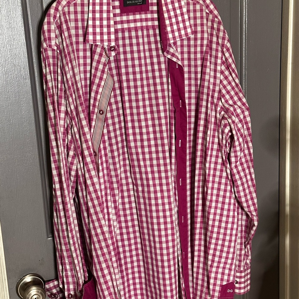 Pink and White Checkered Shirt